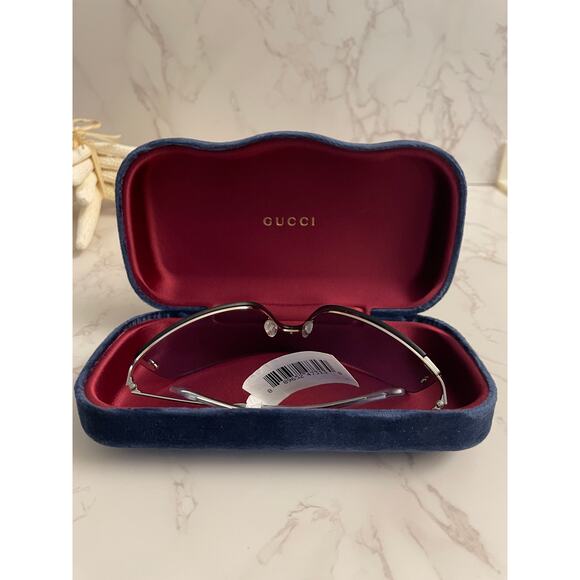 GUCCI TOM 99MM Transparent Blue Shield Sunglasses GG1560S-003 NWT - Picture 11 of 12